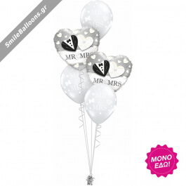 Μπουκέτο μπαλονιών "Bride Groom Hearts" - Κωδικός: 9522005 - SmileStore