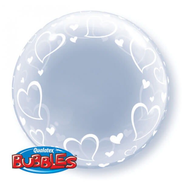 Μπαλόνι Deco Bubble "Καρδιές" 61εκ. - Κωδικός: 29505 - Qualatex