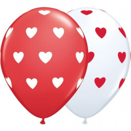 Μπαλόνια Latex "Μεγάλες Καρδιές" 28εκ. (6 τεμάχια) - Κωδικός: 76928 - Qualatex