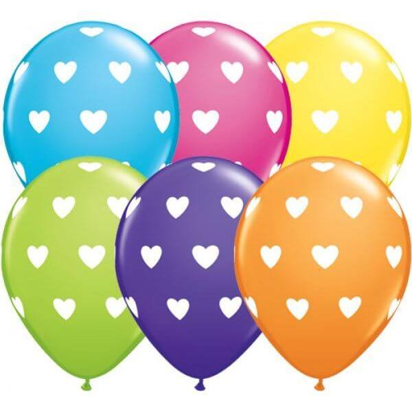 Μπαλόνια Latex "Big Hearts Tropical" 28εκ. (6 τεμάχια)
