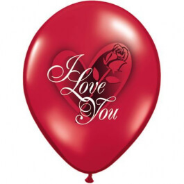 Μπαλόνια Latex "I Love You" 28εκ. (6 τεμάχια) - Κωδικός: 97513 - Qualatex