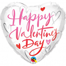 Μπαλόνι Foil "Happy Valentine's Day Casual Script" 46εκ. - Κωδικός: 16696 - Qualatex