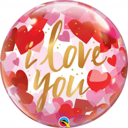 Μπαλόνι Bubble "Love You Paper Hearts" 56εκ. - Κωδικός: 20941 - Qualatex