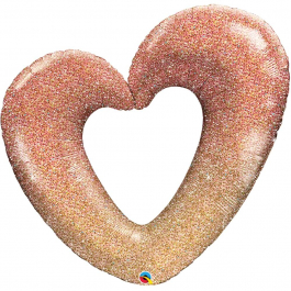 Μπαλόνι Foil "Rose Gold Glitter Ombre Heart" 107εκ. - Κωδικός: 21073 - Qualatex