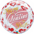 Μπαλόνι Bubble "Valentine's Red Hearts" 56εκ. - Κωδικός: 21895 - Qualatex