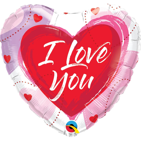 Μπαλόνι Foil "I Love You Brushed Hearts" 46εκ. - Κωδικός: 24735 - Qualatex