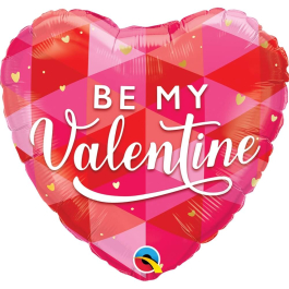 Μπαλόνι Foil "Be My Valentine Geometric" 46εκ. - Κωδικός: 24784 - Qualatex