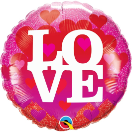 Μπαλόνι Foil "Love Hearts & Glitter" 46εκ - 24788