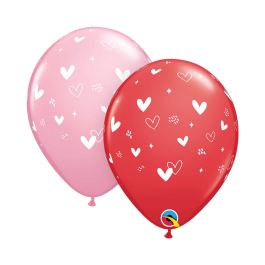 Μπαλόνια Latex "Hearts & Speckles" 28εκ. (6 τεμάχια) - Κωδικός: 36087 - Qualatex