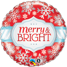 Μπαλόνι Foil στρογγυλό "Merry & Bright Snowflakes" 46εκ. - Κωδικός: 18945 - Qualatex