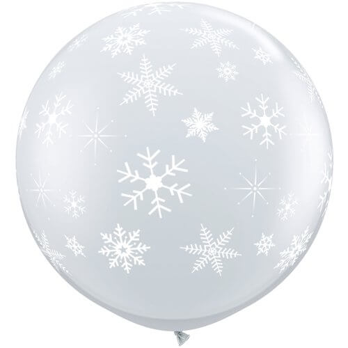 Μπαλόνια Latex γίγας "Διάφανα με χιονονιφάδες" 76εκ. (2 τεμάχια)