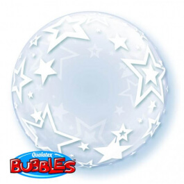 Μπαλόνι Deco Bubble "Αστέρια" 61εκ. - Κωδικός: 42671 - Qualatex