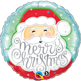 Μπαλόνι Foil στρογγυλό "Merry Christmas Santa" 46εκ. - Κωδικός: 43516 - Qualatex