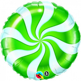 Μπαλόνι Foil μικρό για στικ "Candy Swirl Green" 23εκ. - Κωδικός: 51000 - Qualatex