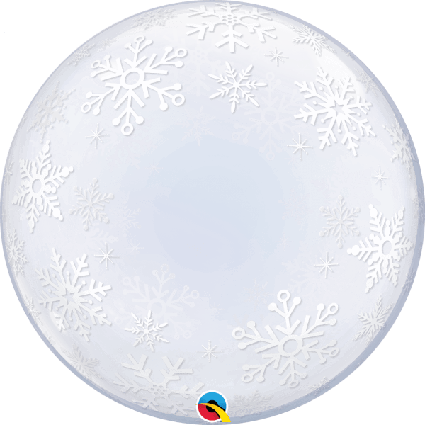 Μπαλόνι Deco Bubble "Χιονονιφάδες" 61εκ. - Κωδικός: 52005 - Qualatex