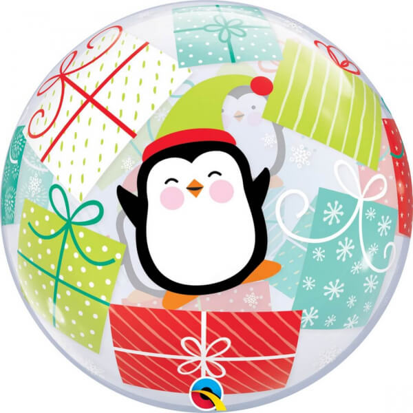 Μπαλόνι Bubble "Penguins & Presents" 56εκ. - Κωδικός: 43438 - Qualatex