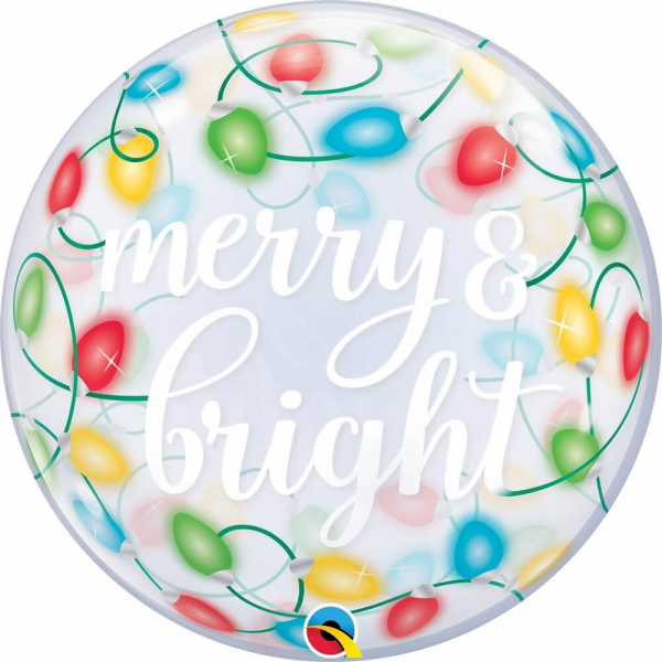 Μπαλόνι Bubble "Merry & Bright Lights" 56εκ. - Κωδικός: 89736 - Qualatex