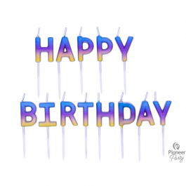 Κεριά "Happy Birthday Rainbow Ombre" 2.8εκ. - Κωδικός: 15823 - Pioneer