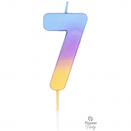 Κερί Νούμερο "7" Rainbow Ombre 6.7εκ. - Κωδικός: 15842 - Pioneer