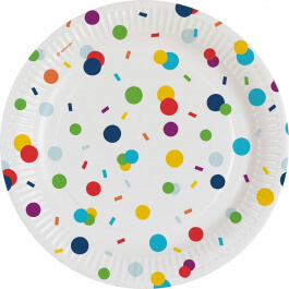 Χάρτινα Πιάτα Γλυκού "Confetti" (8 τεμ.) - Κωδικός: M990634566 - Amscan