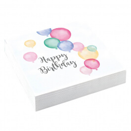 Χαρτοπετσέτες Φαγητού "Happy Birthday Pastel" (20 τεμ.) - Κωδικός: M9903711 - Amscan