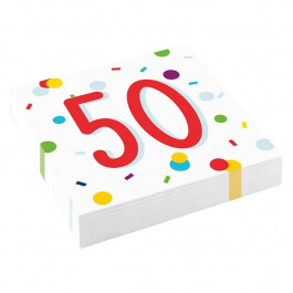 Χαρτοπετσέτες Φαγητού "50 Confetti Birthday" (20 τεμ.) - Κωδικός: M9906764 - Amscan