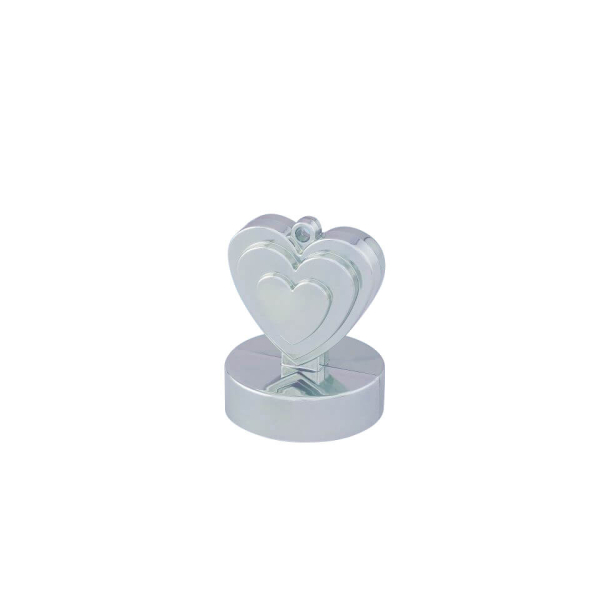 Διακοσμητική βάση για μπαλόνια Καρδιά Ασημί - Κωδικός: 14784 - Qualatex